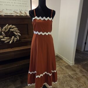 Orange and White Sun Dress. Like NEW!